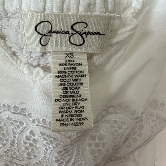 Jessica Simpson White Spaghetti Strap Boho Chic XS Maxi Summer Dress Brand New - Picture 9 of 9